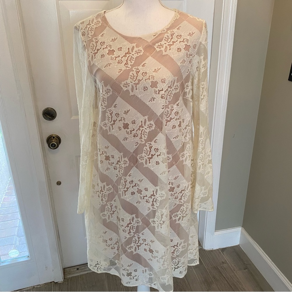 Nanette Lepore lace dress with bell sleeves